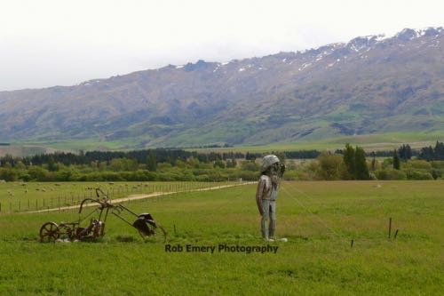 metal statue in a field